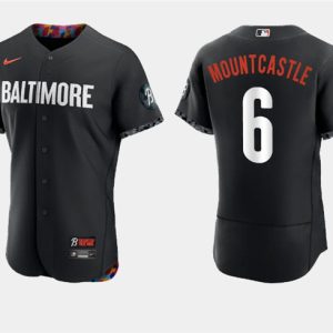 Men Baltimore Orioles #6 Ryan Mountcastle Black 2023 City Connect Flex Base Stitched Baseball Jersey