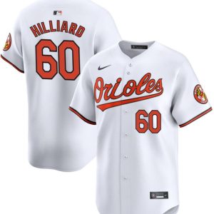 Men Baltimore Orioles #60 Sam Hilliard White Home 2024 Limited Cool Base Stitched Baseball Jersey