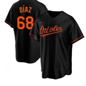 Men Baltimore Orioles #68 Lewin Diaz Black Cool Base Stitched Jersey