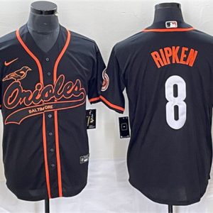 Men Baltimore Orioles #8 Cal Ripken Jr. Black City Connect Cool Base Stitched Jersey