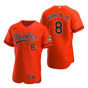 Men Baltimore Orioles #8 Cal Ripken Jr. Orange Flex Base Stitched MLB Jersey