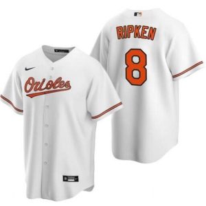 Men Baltimore Orioles #8 Cal Ripken Jr. White Cool Base Stitched MLB Jersey