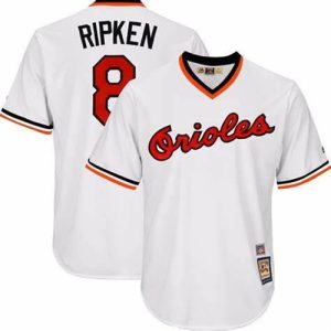 Men Baltimore Orioles #8 Cal Ripken Jr. White Stitched MLB Jersey