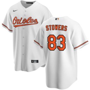 Men Baltimore Orioles #83 Kyle Stowers White Cool Base Stitched Jersey