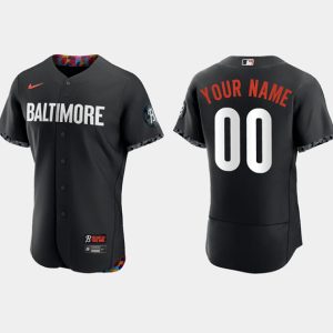 Men Baltimore Orioles Active Player Custom Black 2023 City Connect Flex Base Stitched Baseball Jersey