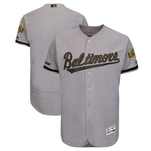 Men Baltimore Orioles Blank Gray 2018 Memorial Day Flexbase Stitched MLB Jersey