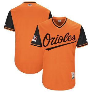 Men Baltimore Orioles Majestic Orange/Black 2018 Players' Weekend Team Jersey