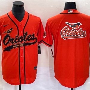 Men Baltimore Orioles Orange Team Big Logo Cool Base Stitched Jersey