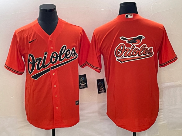 Men Baltimore Orioles Orange Team Big Logo Cool Base Stitched Jersey