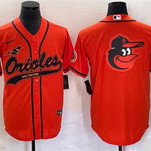 Men Baltimore Orioles Orange Team Big Logo Cool Base Stitched Jersey