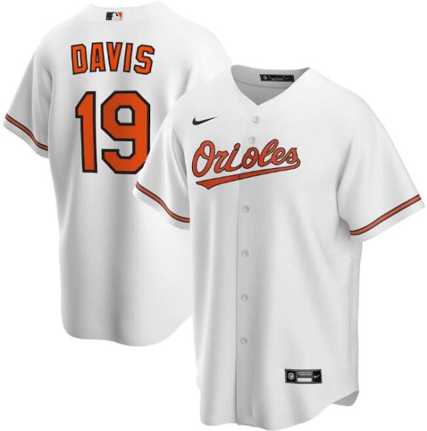 Men Baltimore Orioles White #19 Chris Davis Cool Base Stitched MLB Jersey