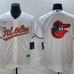 Men Baltimore Orioles White Team Big Logo Cool Base Stitched Jersey