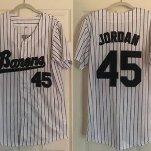 Men Birmingham Barons #45 Michael Jordan White Cool Base Stitched Jersey