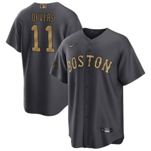 Men Boston Red Sox #11 Rafael Devers Charcoal 2022 All-star Cool Base Stitched Jersey