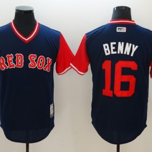 Men Boston Red Sox #16 Andrew Benintendi Majestic Navy 2017 Players Weekend Stitched MLB Jersey