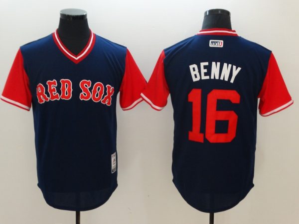 Men Boston Red Sox #16 Andrew Benintendi Majestic Navy 2017 Players Weekend Stitched MLB Jersey