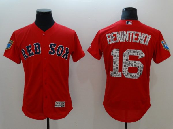 Men Boston Red Sox #16 Andrew Benintendi Red 2018 Spring Training Flexbase Stitched MLB Jersey