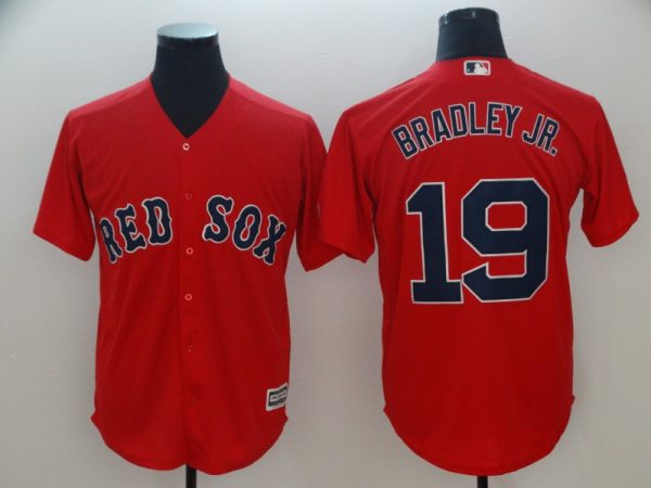 Men Boston Red Sox #19 Jackie Bradley Jr. Majestic Scarlet Cool Base Player Stitched MLB Jersey