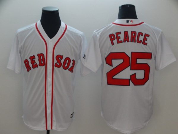 Men Boston Red Sox #25 Steve Pearce Majestic White Cool Base Player Stitched MLB Jersey