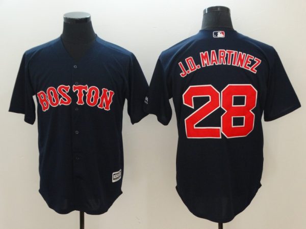 Men Boston Red Sox #28 J.D. Martinez Navy Cool Base Stitched MLB Jersey