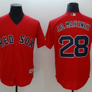 Men Boston Red Sox #28 J.D. Martinez Red Cool Base Stitched MLB Jersey