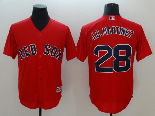 Men Boston Red Sox #28 J.D. Martinez Red Cool Base Stitched MLB Jersey