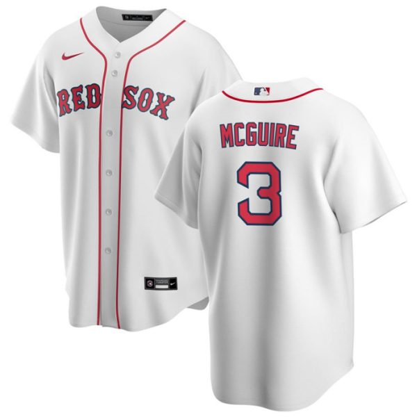 Men Boston Red Sox #3 Reese McGuire White Cool Base Stitched Baseball Jersey