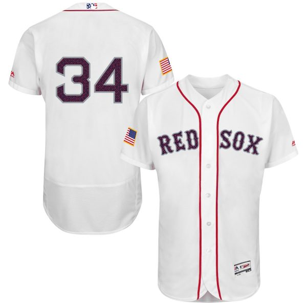 Men Boston Red Sox #34 David Ortiz Majestic White Fashion Stars & Stripes Flex Base Player Stitched MLB Jersey