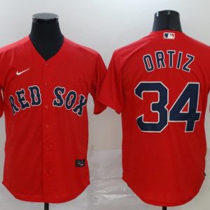 Men Boston Red Sox #34 David Ortiz Red Cool Base Stitched MLB Jersey