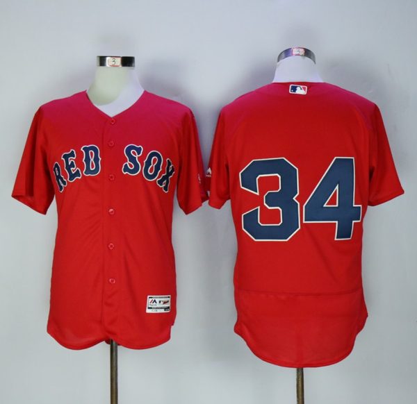 Men Boston Red Sox #34 David Ortiz Red Stitched MLB Jersey