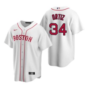 Men Boston Red Sox #34 David Ortiz White Cool Base Stitched Jersey