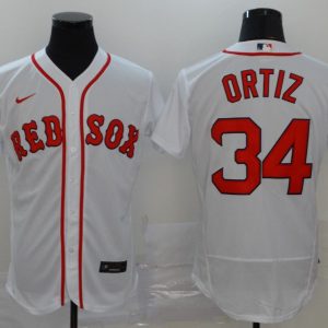 Men Boston Red Sox #34 David Ortiz White Flex Base Stitched MLB Jersey