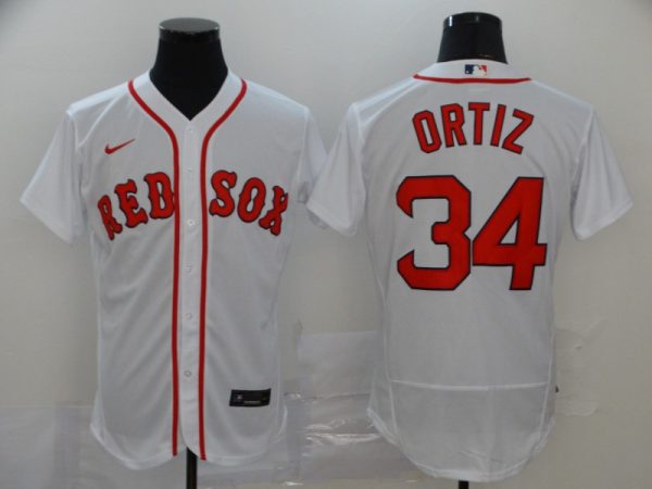 Men Boston Red Sox #34 David Ortiz White Flex Base Stitched MLB Jersey