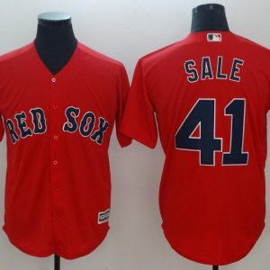 Men Boston Red Sox #41 Chris Sale Majestic Scarlet Cool Base Player Stitched MLB Jersey