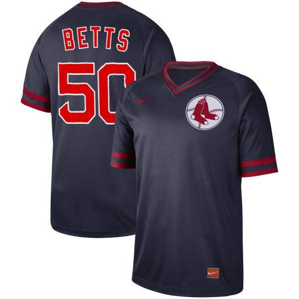 Men Boston Red Sox #50 Mookie Betts Navy Cooperstown Collection Legend Stitched MLB Jersey