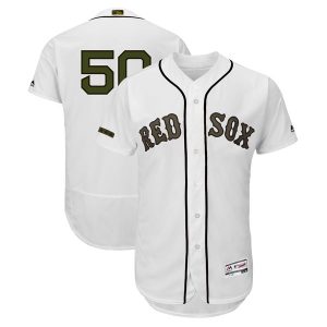 Men Boston Red Sox #50 Mookie Betts White 2018 Memorial Day Flexbase Stitched MLB Jersey