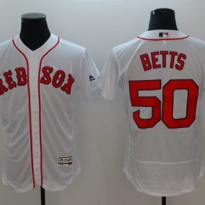 Men Boston Red Sox #50 Mookie Betts White Flexbase Stitched MLB Jersey