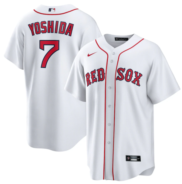 Men Boston Red Sox #7 Masataka Yoshida White Cool Base Stitched Jersey