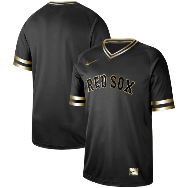 Men Boston Red Sox Black Gold Stitched MLB Jersey