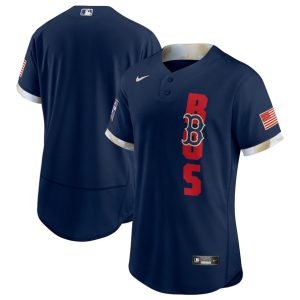 Men Boston Red Sox Blank 2021 Navy All-Star Flex Base Stitched MLB Jersey