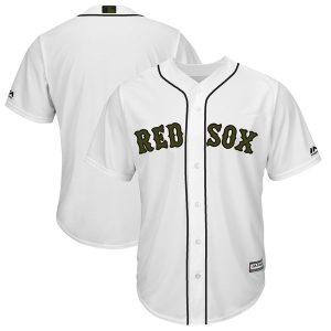 Men Boston Red Sox Blank White 2018 Memorial Day Cool Base Stitched MLB Jersey