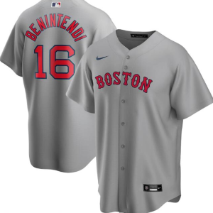 Men Boston Red Sox Grey #16 Andrew Benintendi Cool Base Stitched MLB Jersey