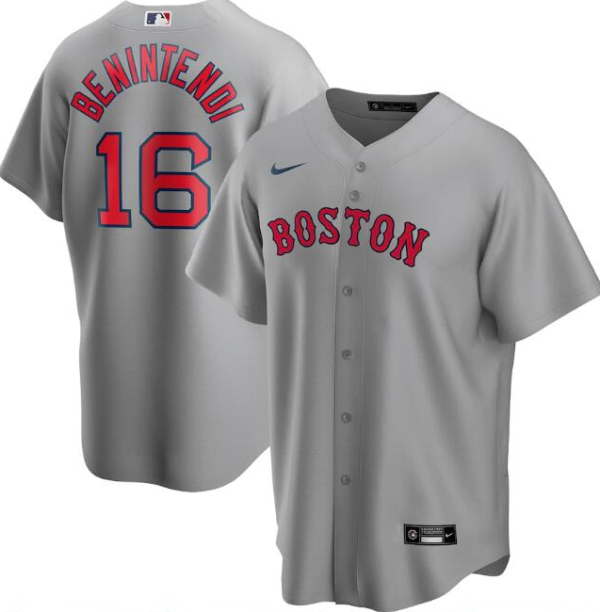 Men Boston Red Sox Grey #16 Andrew Benintendi Cool Base Stitched MLB Jersey