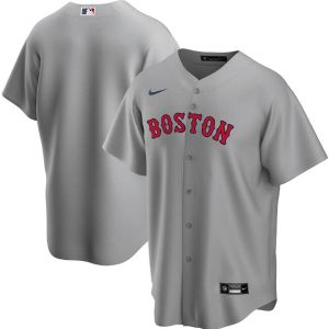 Men Boston Red Sox Grey Cool Base Stitched Jersey