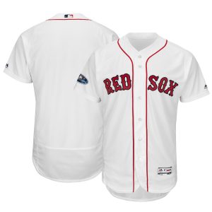 Men Boston Red Sox Majestic White 2018 World Series Champions Home Flex Base Team Stitched MLB Jersey