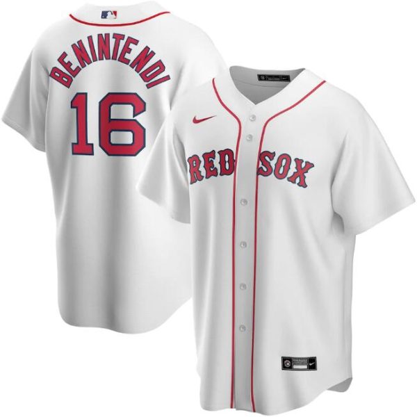 Men Boston Red Sox White #16 Andrew Benintendi Cool Base Stitched MLB Jersey