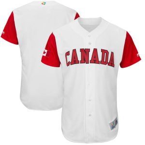 Men Canada Baseball Majestic White 2017 World Baseball Classic Team Stitched WBC Jersey