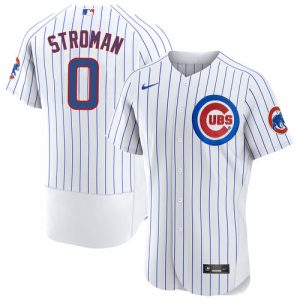 Men Chicago Cubs #0 Marcus Stroman White Flex Base Stitched Jersey