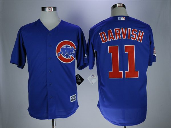 Men Chicago Cubs #11 Yu Darvish Royal Cool Base Stitched MLB Jersey