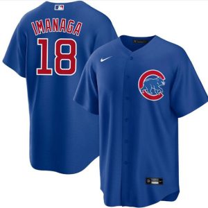 Men Chicago Cubs #18 Shota Imanaga Blue Cool Base Stitched Baseball Jersey